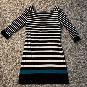 White House Black Market Striped 3/4 Sleeve Dress